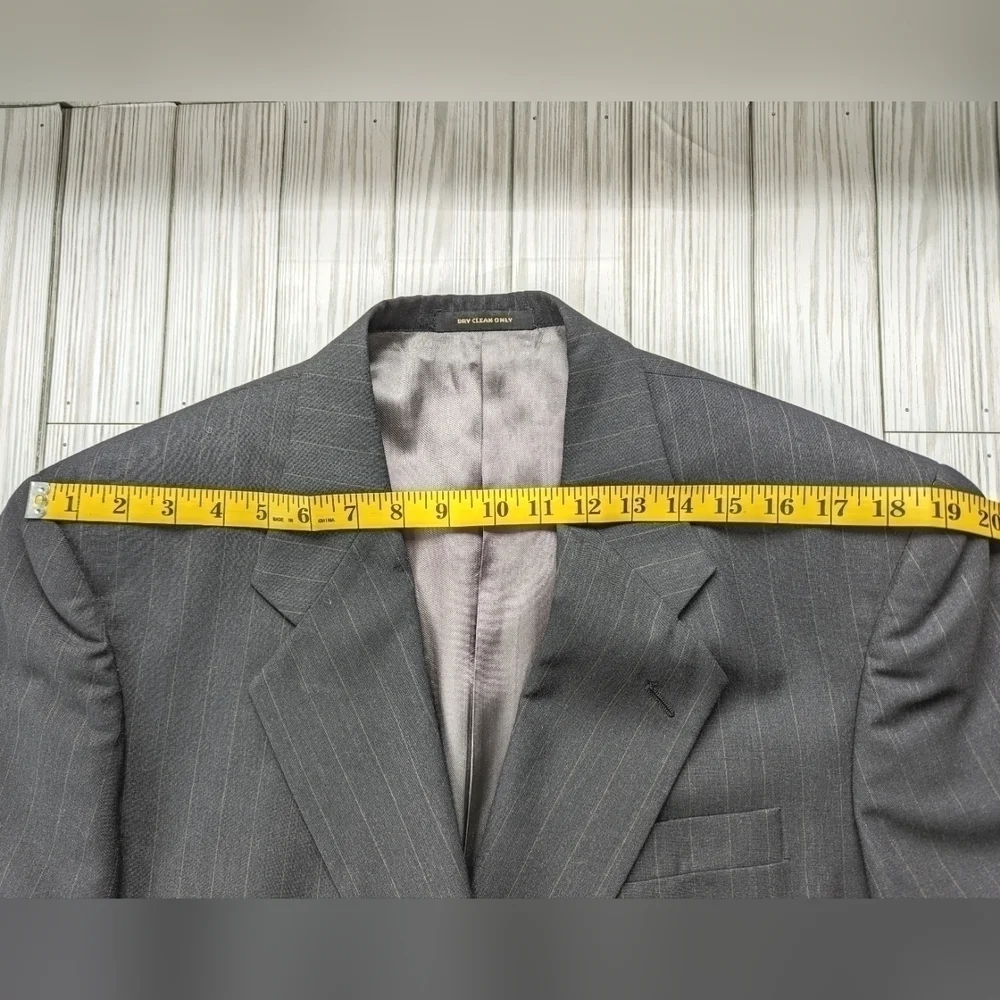 Givenchy Oversized Pinstripe Suit Blazer Jacket in Black and Tan Size 14
